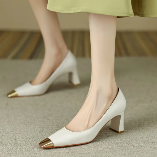 Shoes for Women Pumps Summer Footwear High Heels Square Toe Evening Fashion Trend